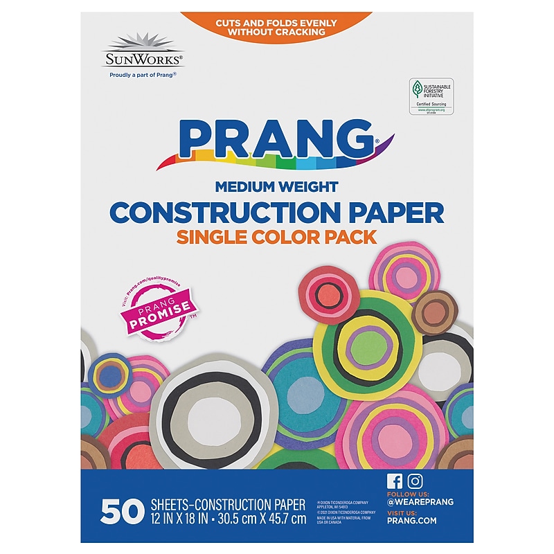 Prang 12" x 18" Construction Paper, Holiday Red, 50 Sheets/Pack (P9907-0001) image 1