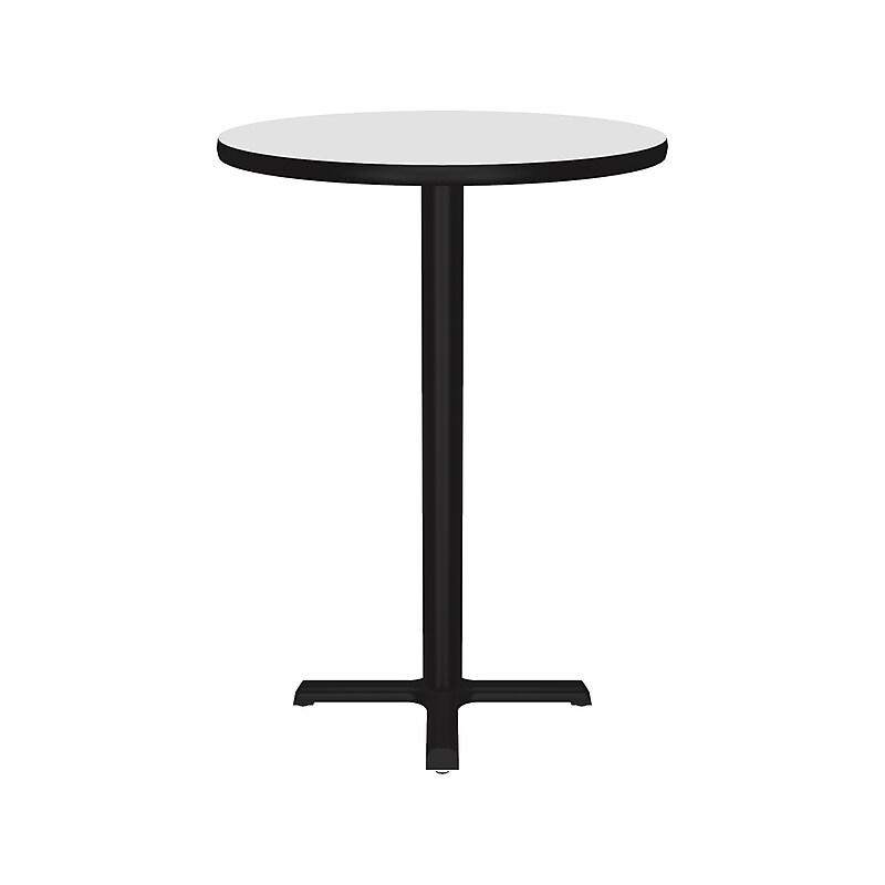 Correll 24" Round Dry-Erase Markerboard Cafe Table, Frosty White/Black (BXB24DER-80) image 1