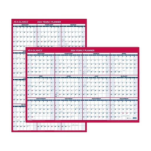 2024 ATAGLANCE 24" x 36" Yearly WetErase Wall Calendar, Reversible