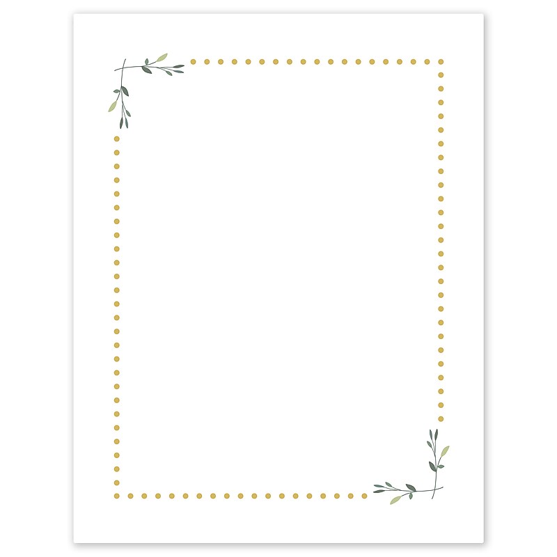 Avery Gold Dots with Green Florals Matte Blank Card, White, 10/Pack (S00-DPH) image 1