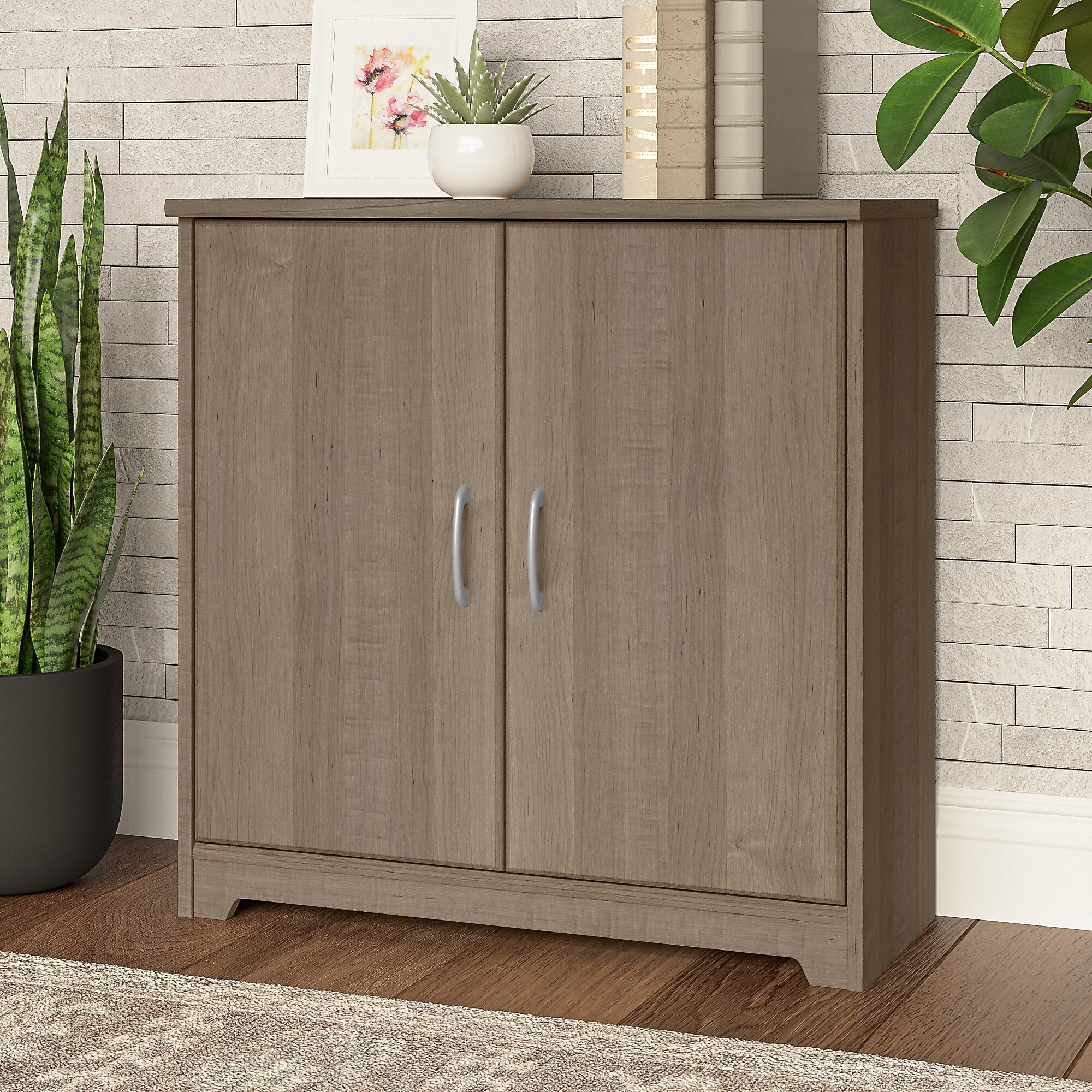 Bush Furniture Cabot 30″H Small Storage Cabinet with 2 Shelves, Ash Gray (WC31298) Sansujyuku sansujyuku.com