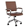 Martha Stewart Piper Faux Leather Swivel Executive Chair, Saddle Brown/Polished Nickel (CH2209212BR)~#|#~05A1D955-1330-4D30-A5D266E63FD8639F_sc7
