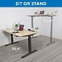 Mount-It! Ultimate Dual Motor 55"W Electric Rectangular Adjustable Standing Desk, Maple/Black (MI-18081)~#|#~05A8331A-B8D3-4517-AB3C3822106E4AB2_sc7