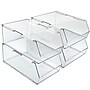 Azar Displays Large Narrow Plastic Storage Bin, Clear, 4/Pack (556712-4PK)~#|#~05ACEED8-267B-4762-9B415F7B579C988E_sc7