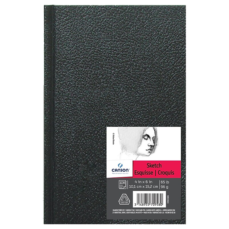 Canson Artist Series 4" x 6" Hard Bound Sketch Art Book, 108 Sheets/Book, 3/Bundle (MCX100510343-3) image 1