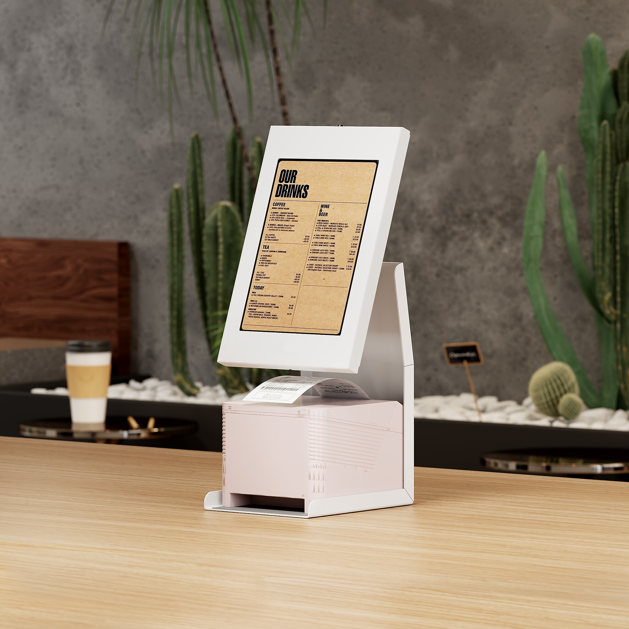 Mount-It! Adjustable Anti-Theft Tablet Kiosk with Printer Shelf, White (MI-3883W_G10) Sansujyuku sansujyuku.com