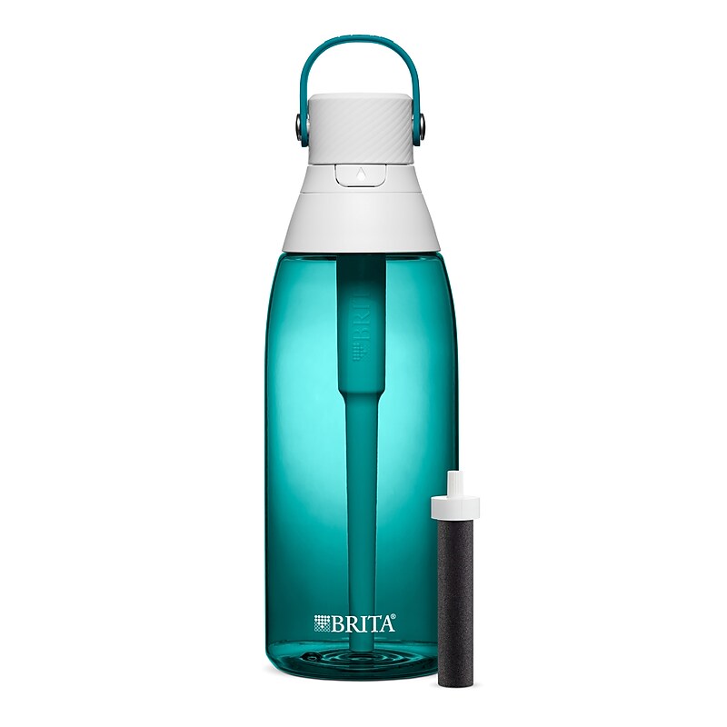 Brita Plastic Filtered Water Bottle, 36 oz., Sea Glass (36524) image 1