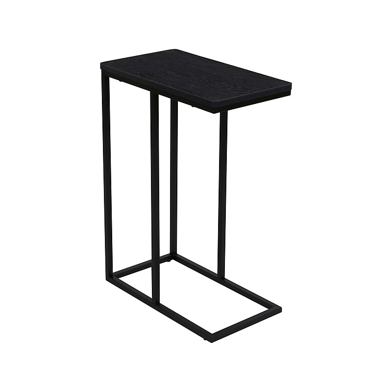 Household Essentials Jamestown 10.25"W x 17.75"D Laminate End Table, Black Oak/Black (8113-1) image 1