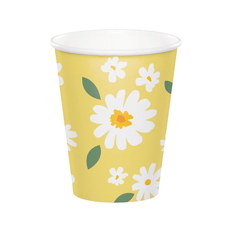 Creative Converting Sweet Daisy Party Cup, Yellow/White, 24/Pack (DTC372468CUP) image 1