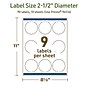 Avery Dissolvable Decorative Edge Multipurpose Labels, 2.5" Dia., Off-white, 90/Pack (94516)~#|#~05C838E6-7A3B-4108-8484898363390823_sc7