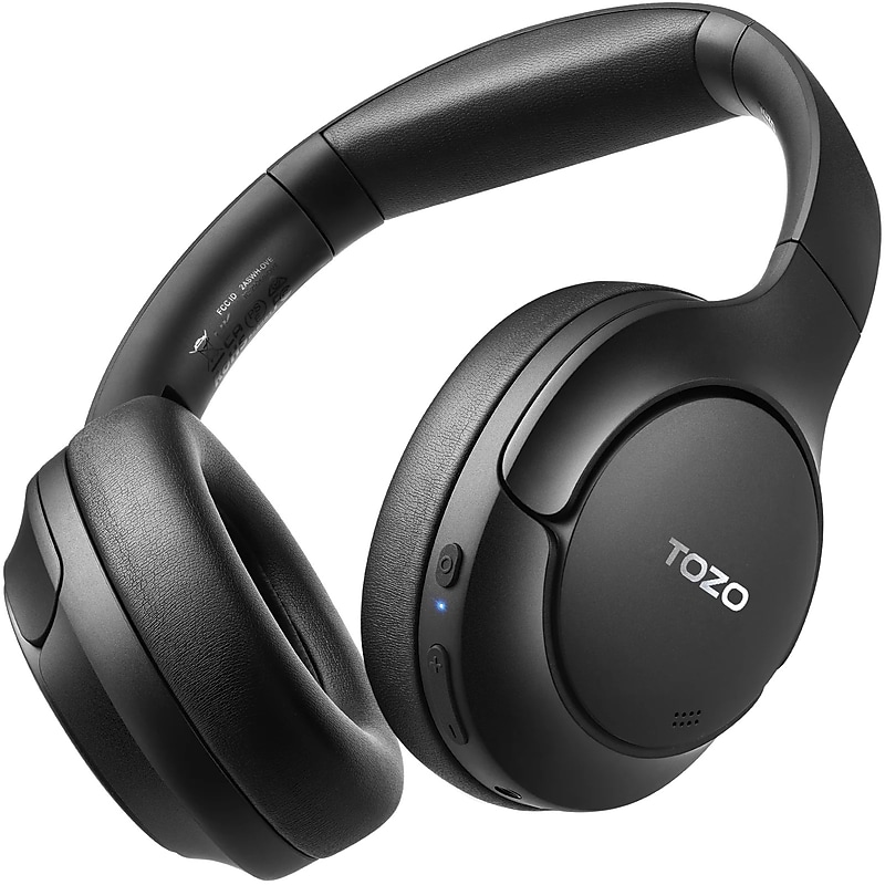 TOZO H10 Wireless Noise Cancelling Over-Ear Headphones, Bluetooth, Black (TOZOH10BLK) image 1