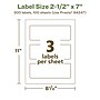 Avery EcoFriendly Laser/Inkjet Rectangle Multipurpose Labels, 2-1/2" x 7", White, 300/Box (94247)~#|#~05CD038C-5C41-4ECD-A7B96A8547A64986_sc7