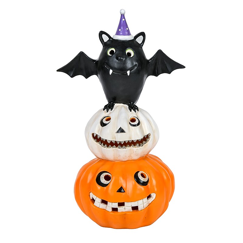 National Tree Company 22" Pre-Lit Bat Standing on Pumpkins (HH75-HP203241Z1) image 1