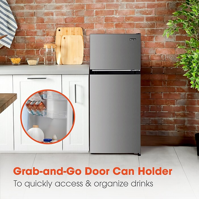 Magic Chef Refrigerator w/Freezer, 10.1 Cu. Ft., Platinum Steel