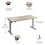 Bush Business Furniture Move 40 Series 60"W Electric Adjustable Standing Desk, Natural Elm/Cool Gray Metallic (M4S6030NESK)~#|#~05F0A14A-C89D-4BAA-BAAF9584C118103D_sc7