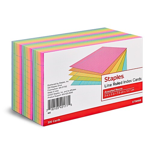 STAPLES ADVANTAGE Staples Blank 3 x 5 Index Cards, White, 500