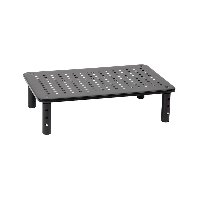 Mind Reader Ventilated Adjustable Monitor Stand, Up to 44 lbs., Black (4LEGMET-BLK) image 1