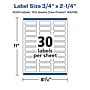 Avery Laser/Inkjet Rectangle Multipurpose Labels, 0.75" x 2.25", White, 3000 Labels/Box (94216)~#|#~05FC502D-6F31-4F7F-A536F4681B1D926A_sc7