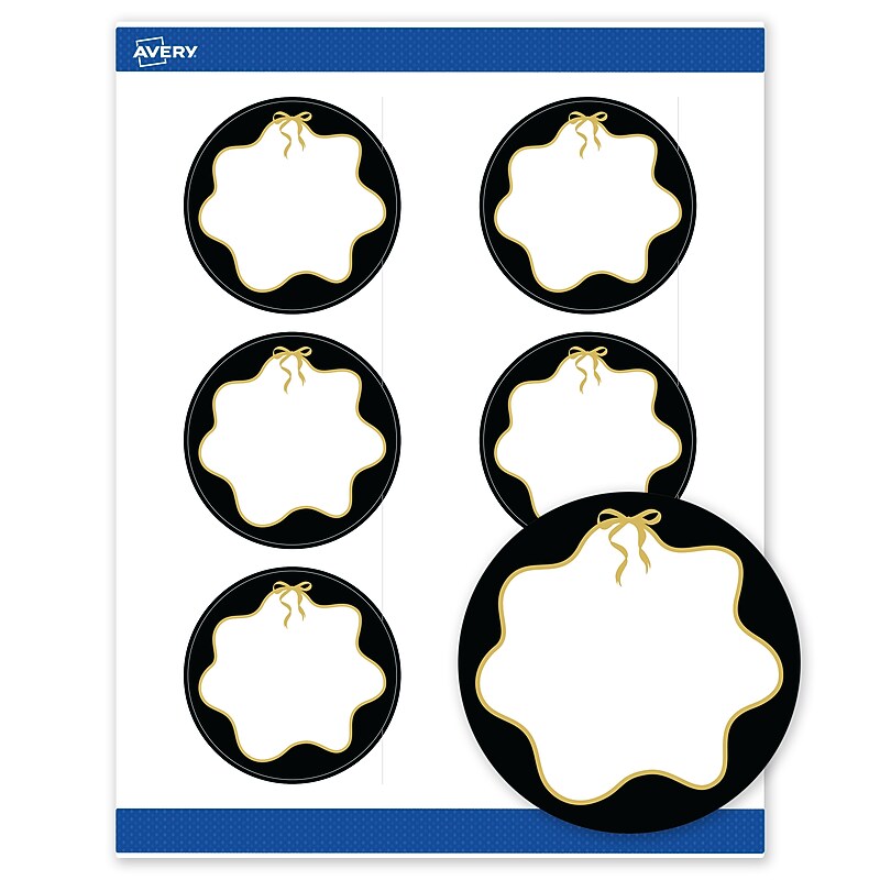 Avery Round Laser/Inkjet Multipurpose Labels, 3" Dia., White, 60/Pack (19479370864) image 1