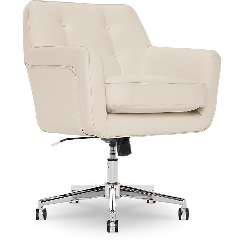 Serta Style Ashland Faux Leather Swivel Computer and Desk Chair, Cream (47140F) image 1