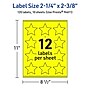 Avery Burst Multipurpose Labels, 2-1/4" x 2-3/8", Neon Yellow, 120/Pack (94611)~#|#~061B251C-D487-45A0-8A32B205DB4CC726_sc7
