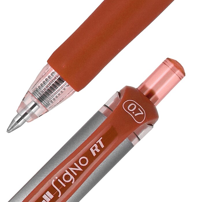 筆記具 RT-202218 uni-ball Signo RT Gel Pens, Medium Point, 0.7mm, Red Ink, Dozen