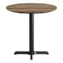 Flash Furniture TopGuard 31.25" Round Wood Dining Table with X-Base, Natural/Black Base (STRD31NATT2222)~#|#~062634B5-4007-4AFF-8538C3EBCA21D530_sc7