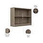 Bush Furniture Universal 30"H 2-Shelf Bookcase with Adjustable Shelf, Ash Gray Laminated Wood (WL12426)~#|#~062F77A4-6416-4E95-B4A2EF05D62EEB0B_sc7