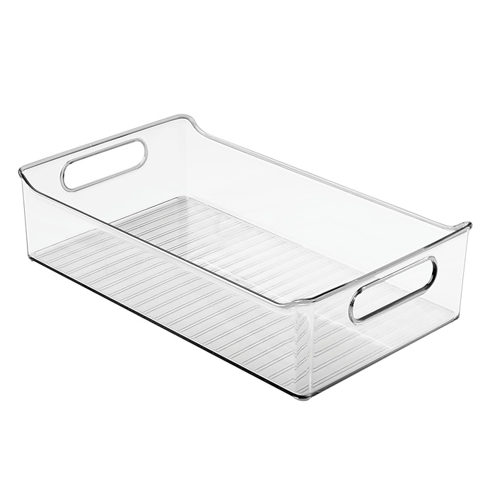 iDESIGN Medium Stackable Plastic Storage Bin, Clear, 2/Pack
