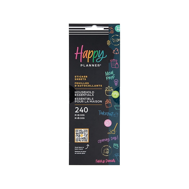 The Happy Planner Household Essentials Value Pack Stickers, Assorted Colors, 240/Pack (SP3H8-042) image 1