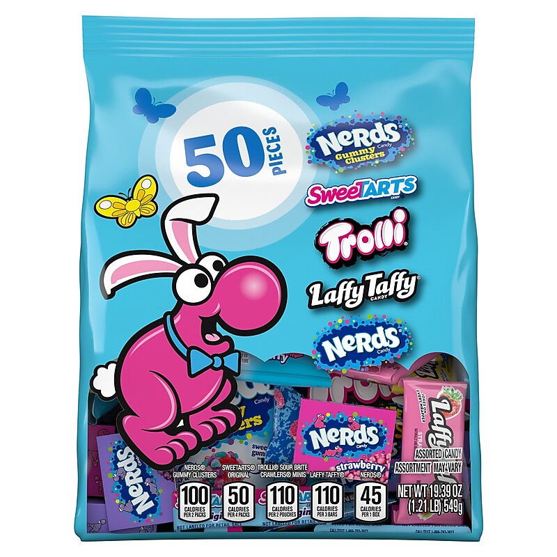 Nerds, SweeTART, Laffy Taffy & Trolli Easter Variety Bag, Assorted Flavors, 19.39 oz. (FER08851) image 1