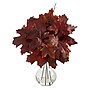 Nearly Natural 18" Autumn Maple Leaf Artificial Plant in Glass Planter (P1541-BG)~#|#~06403BDD-B331-4137-B65EEEEE9A781CC3_sc7