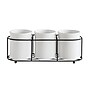 Storied Home 4.25" 3-Piece Ceramic Storage Crocks with Black Metal Holder, White (DA6834)~#|#~0644E84F-ED6D-45A3-A8E5E06A3E89E8C1_sc7
