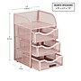 Mind Reader 4-Compartment Metal Desk Organizer, Pink (MESHMINI-PNK)~#|#~064971BC-0F5B-4668-9F533D1A74E884F2_sc7