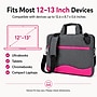 Vangoddy 13" Nylon Laptop Bag, TSA Checkpoint Friendly, Gray/Pink (NBKLEA604)~#|#~064A058E-AB1F-4FA3-98D114617A47BA54_sc7