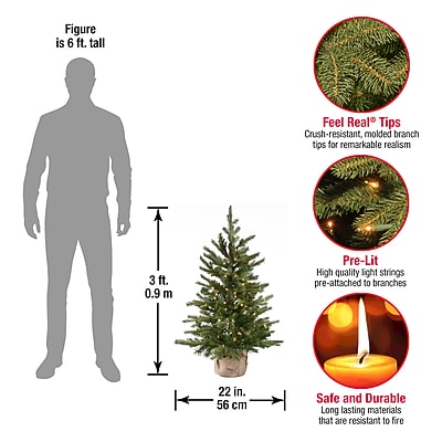 National Tree Company Pre-Lit ‘Feel Real’ Artificial Mini Christmas Tree - Thumbnail 4