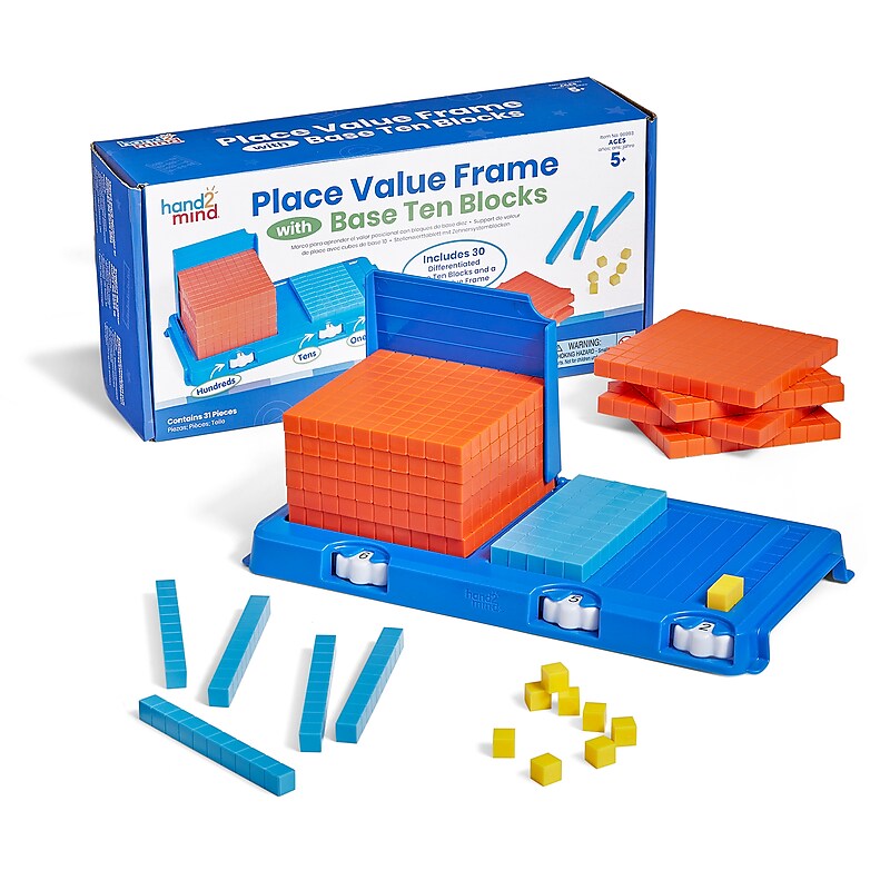 hand2mind Place Value Frame with Base Ten Blocks (96993) image 1