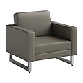 Safco Mirella Vinyl Lounge Chair, Gray/Silver (1732MRL2SLVGR)