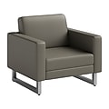 Safco Mirella Vinyl Lounge Chair, Gray/Silver (1732MRL2SLVGR)