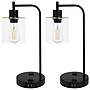 Lavish Home 16.14" LED Table Lamp with USB Ports, Black, 2/Set (72-LMPDKIND-1B-2)~#|#~066384C9-6B70-4BED-A44094D2C7787895_sc7