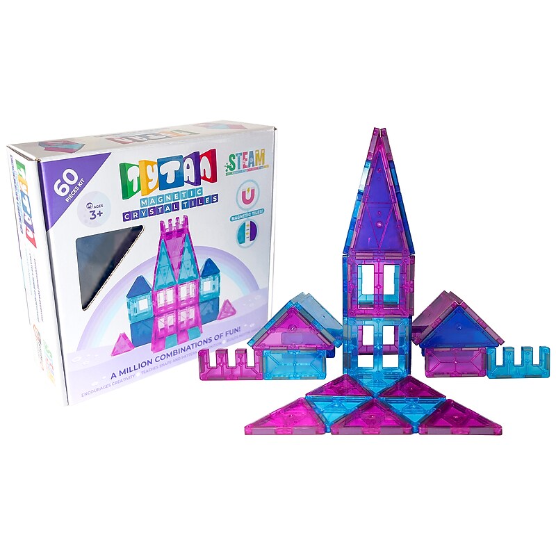Tytan Toys Magnetic Crystal Tiles & Building Blocks, 60 Pieces (ACTYT012) image 1