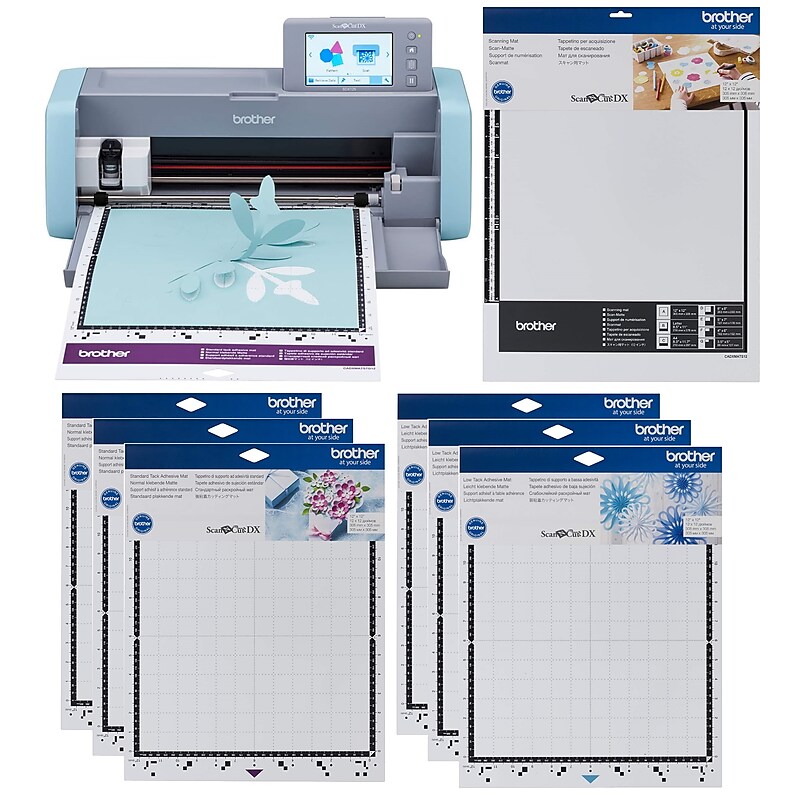 Brother ScanNCut DX Electronic Cutting Machine with Scanner (SDX125E), 6 Adhesive Mats, 1 Non-Tack Scanning Mat, 12" x 12" image 1
