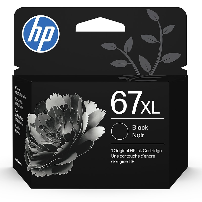 HP 67XL Black High Yield Ink Cartridge, Prints Up to 240 Pages (3YM57AN#140) image 1