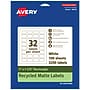 Avery EcoFriendly Laser/Inkjet Multipurpose Labels, 1" x 1-1/2", White, 3200/Box (94219)~#|#~067D336A-DCF2-4930-B9C0A7ED7202FC64_sc7