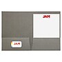 JAM Paper Two-Pocket Linen 2 Pocket Cardstock Presentation Folder, Gray, 25/Pack (386LGYA)~#|#~067F540D-0050-45F2-84E66332860B1C33_sc7