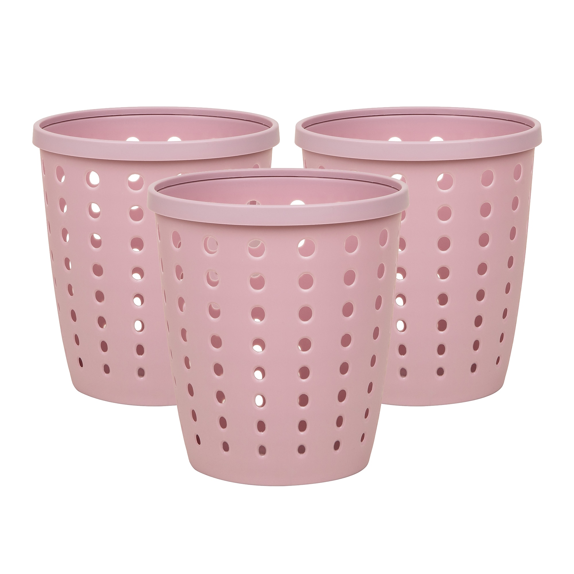 Staples Plastic Trash Can, 2.8 Gallon, Dusty Pink, 3/Pack (ST63899) Sansujyuku sansujyuku.com