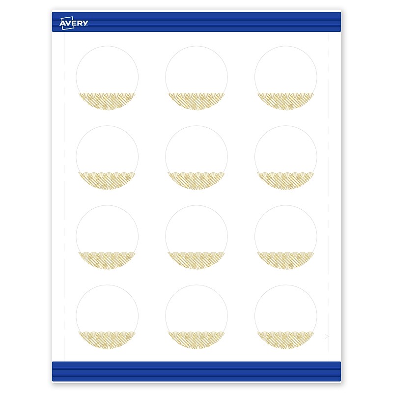 Avery Gold Lace Trim Pattern Matte Blank Card, White, 120/Pack (S00-EWY) image 1