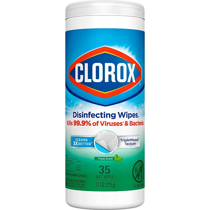 Clorox Disinfecting Wipes, Fresh Scent, 35 Wipes/Container (01593) image 1