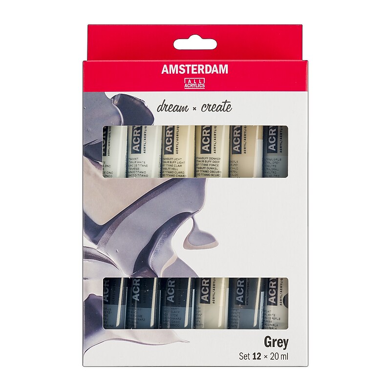 Amsterdam Greys Acrylic Paint, Assorted Colors, 12/Pack (AMS17820600) image 1