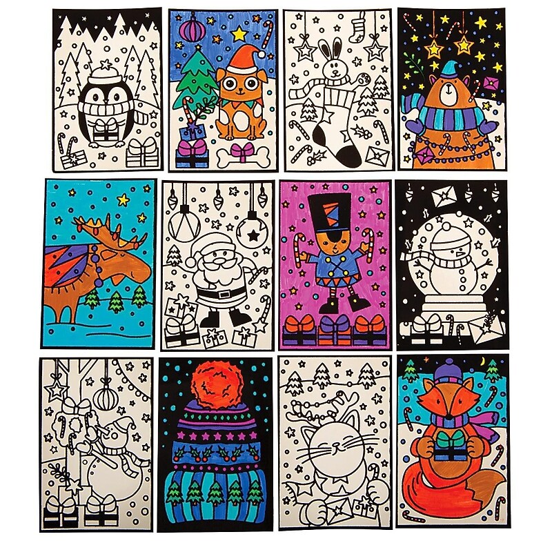 S&S Tis the Season Velvet Art Mini Posters, 4" x 6", 120/Pack (PS1470) image 1